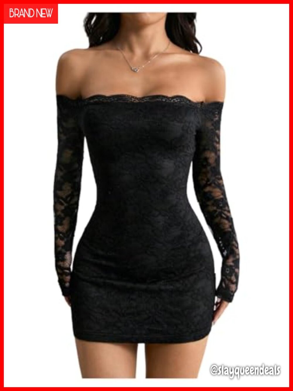 Lace Mini Dress Sheer Mesh Long Sleeve Bodycon Club Night Out Party